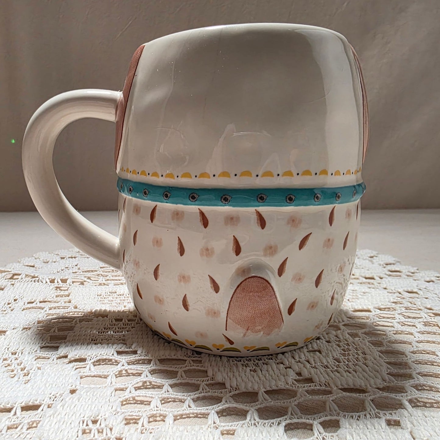 Dog-Themed Ceramic Mug With Handle & Embossed Details - "All You Need Is Love And A Dog" Design