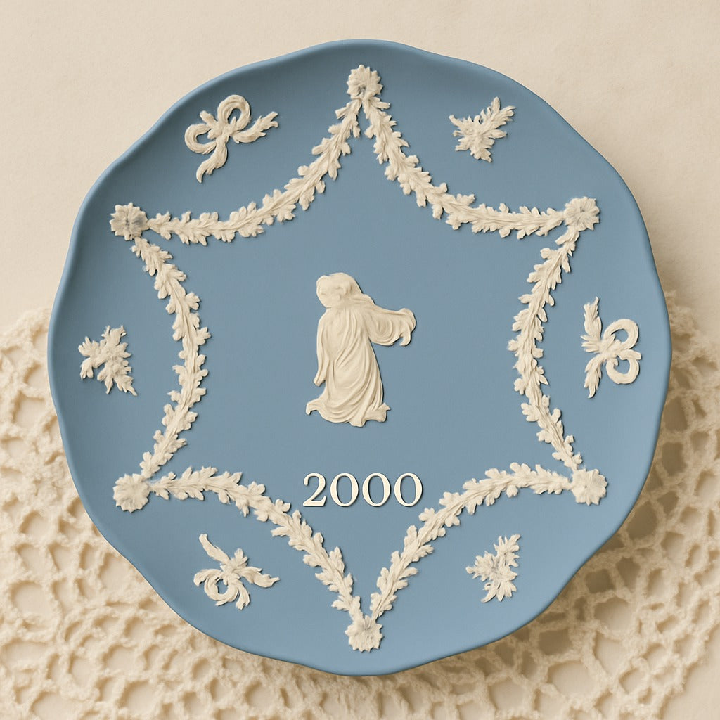 Wedgwood Jasperware Christmas Collector Plates Set of 4