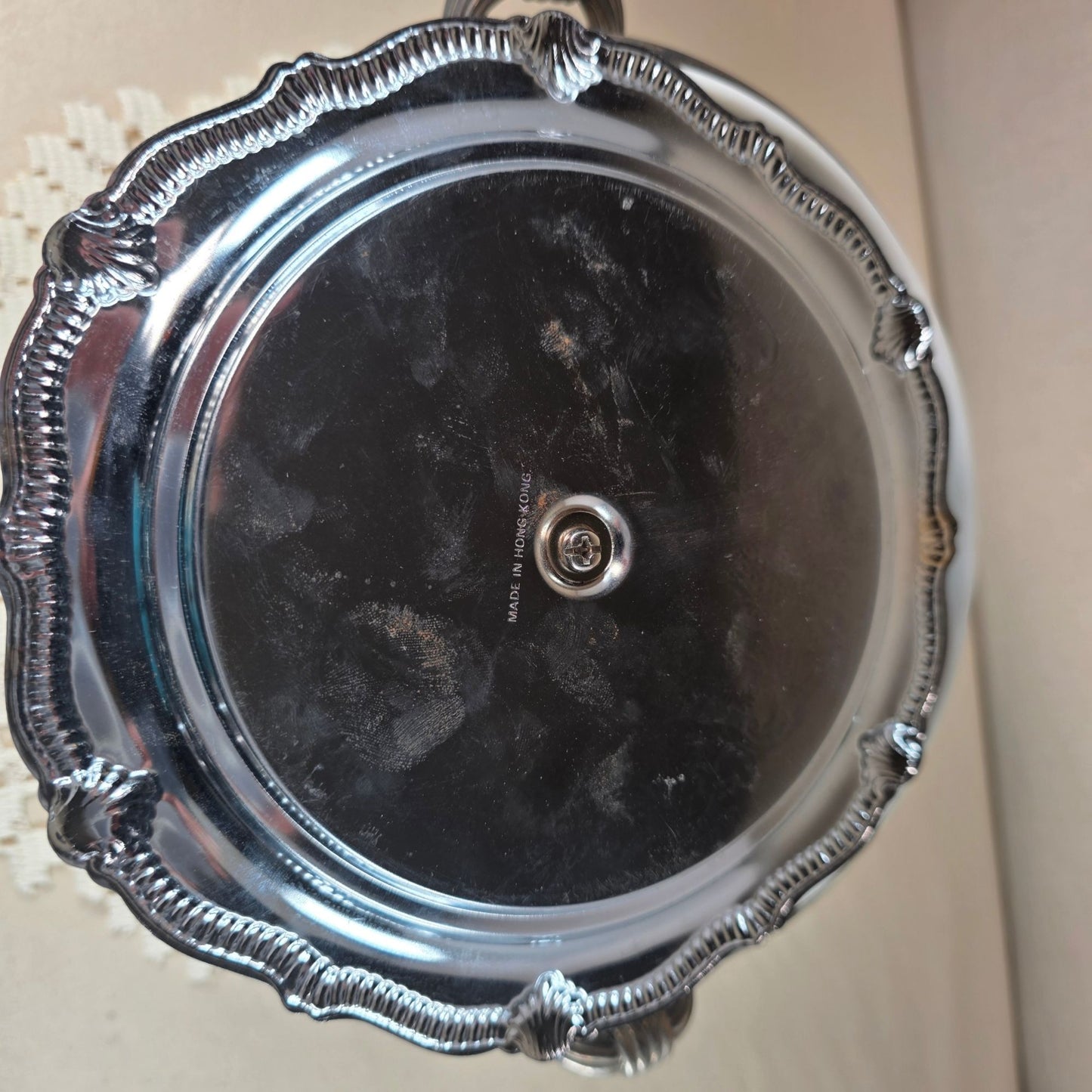Silver-Plated Ice Bucket With Lid & Tongs Vintage Style Made In Hong Kong Elegant Design