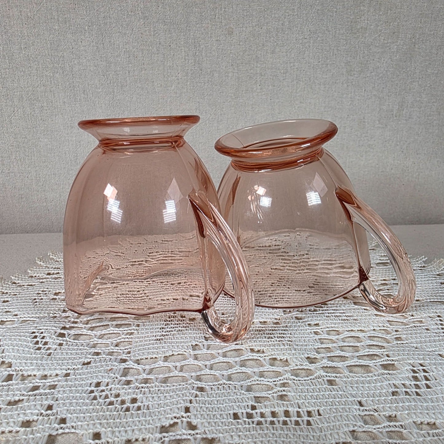 Vintage Fostoria Pink Depression Glass Cream & Sugar Set Elegant Glassware