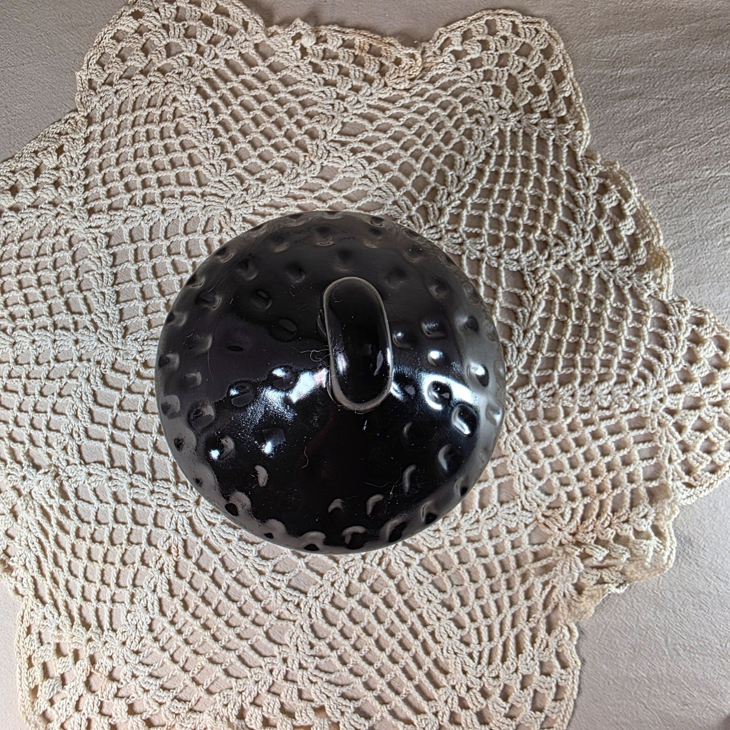 Rae Dunn Ceramic Acorn Birdhouse With "Nest" Text Black Decorative Piece For Indoor/Outdoor Use