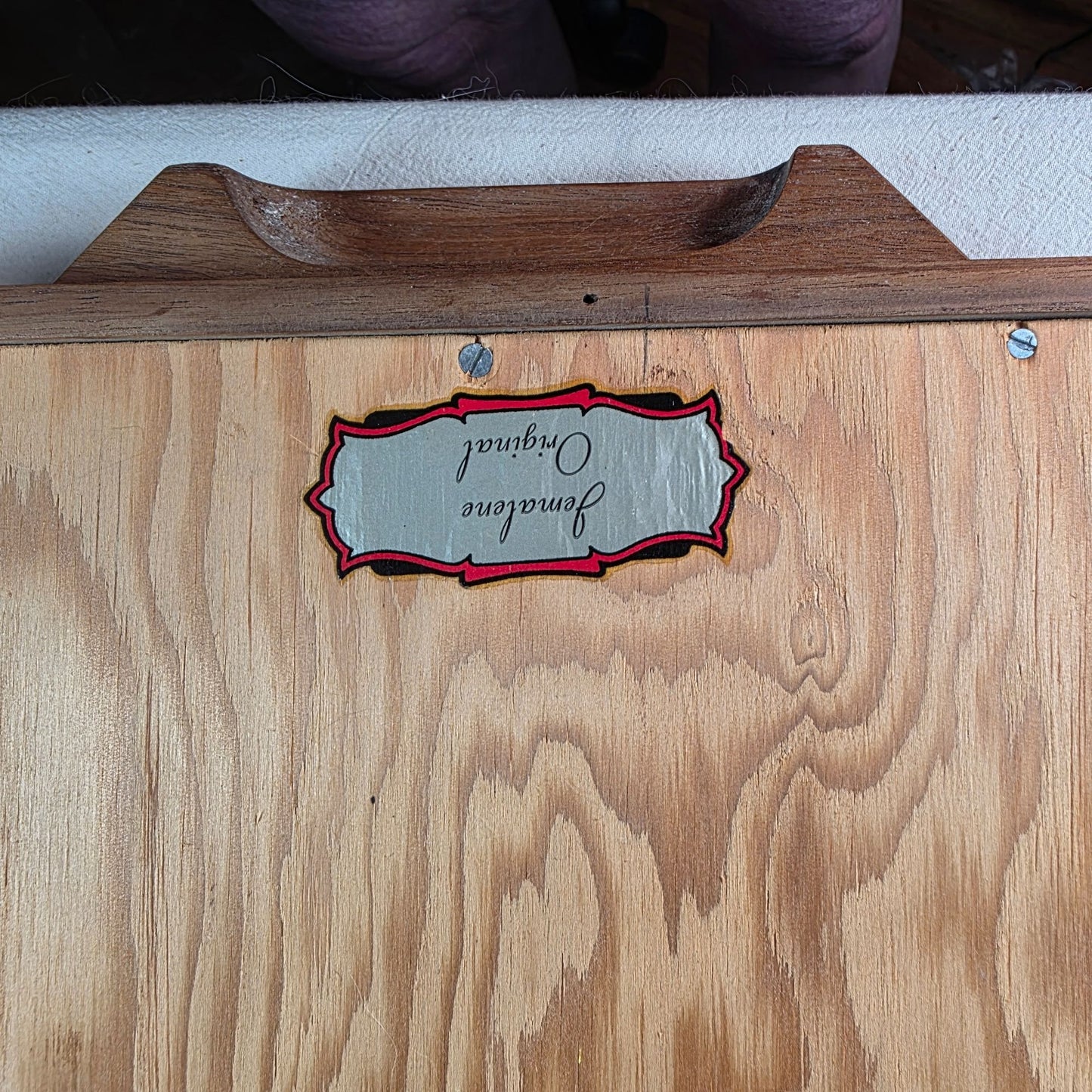 Vintage Wooden Serving Tray With Hand-Painted Glass Floral Design & Handles Jemelene