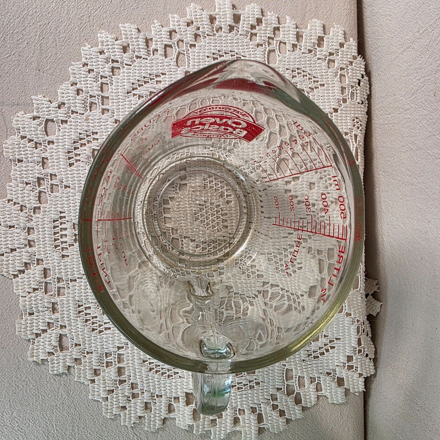 Anchor Hocking Fire King Oven Basics 2-Cup Glass Measuring Cup With Red Markings