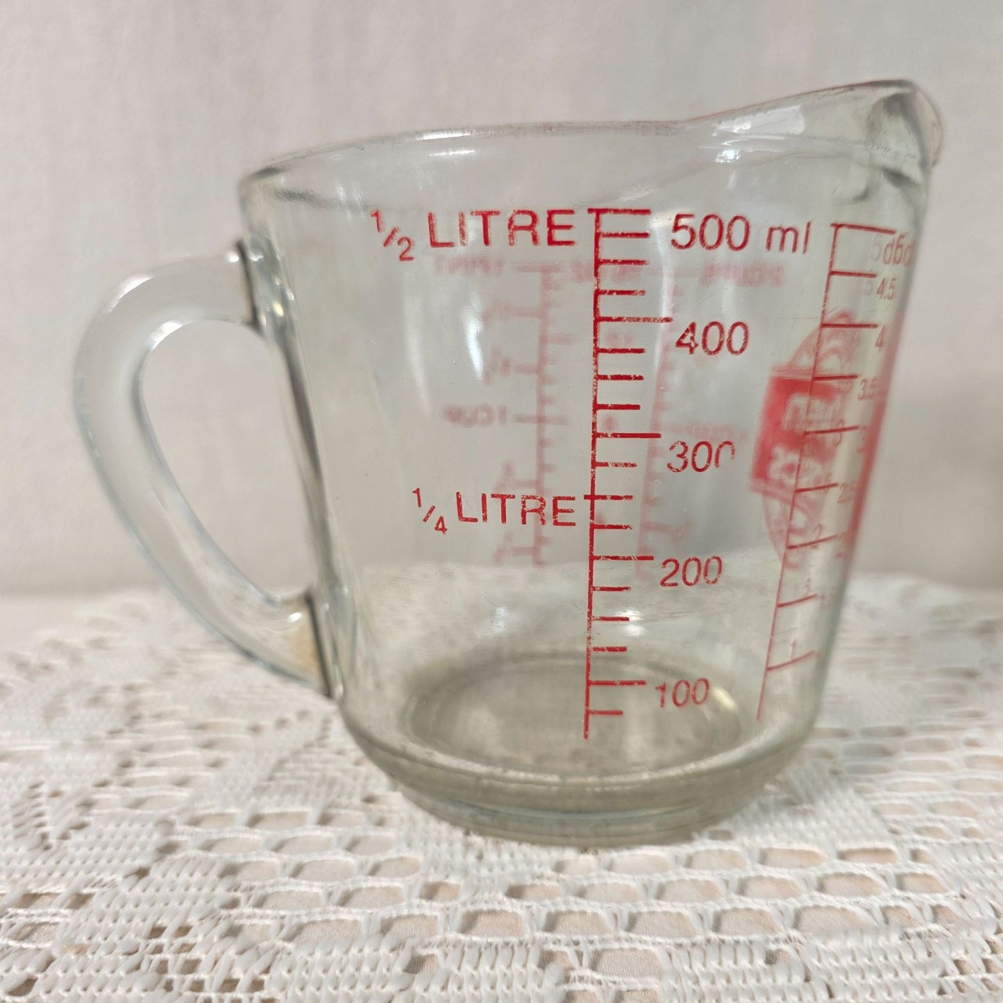 Anchor Hocking Fire King Oven Basics 2-Cup Glass Measuring Cup With Red Markings