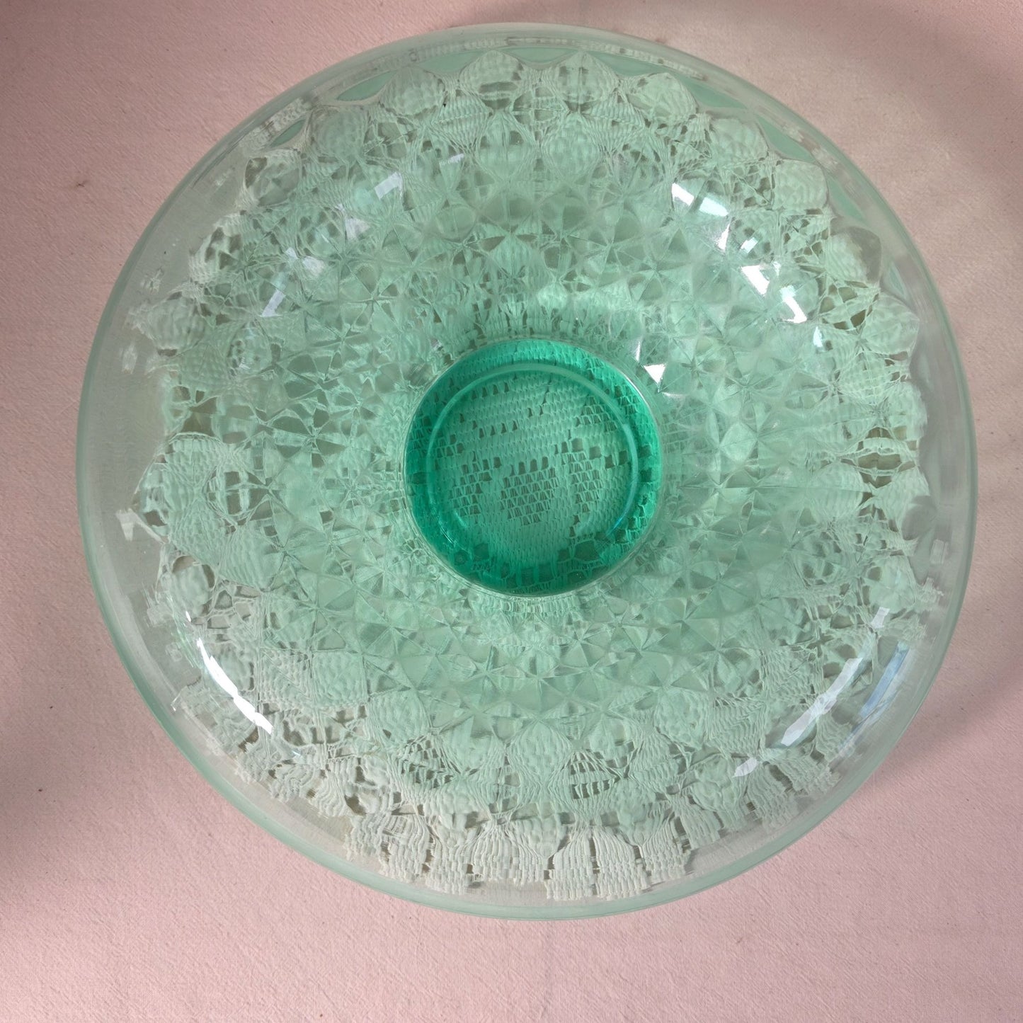 ✨ Vintage Uranium Glass Console Bowl – Glowing Green Centerpiece