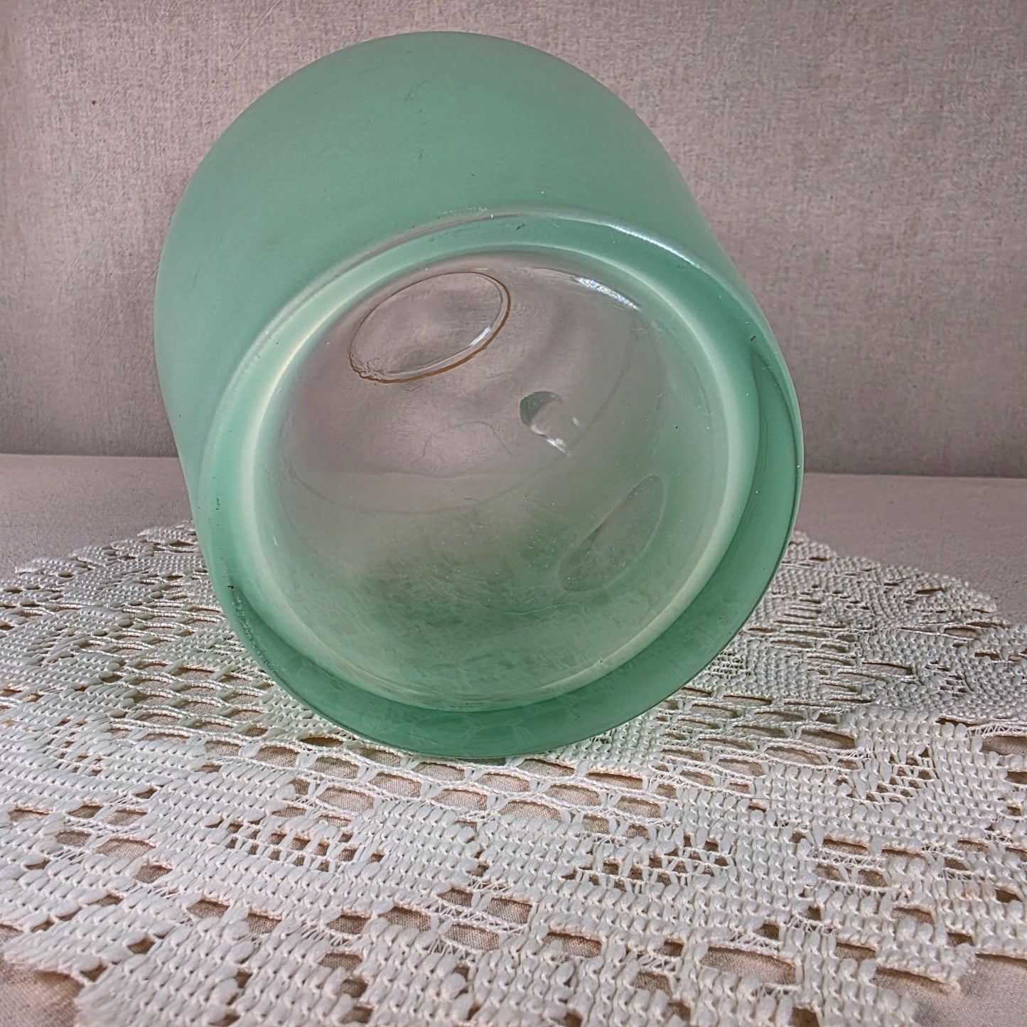 Mid-Century Modern Frosted Glass Pitcher & Two Tumblers With Gold Rim