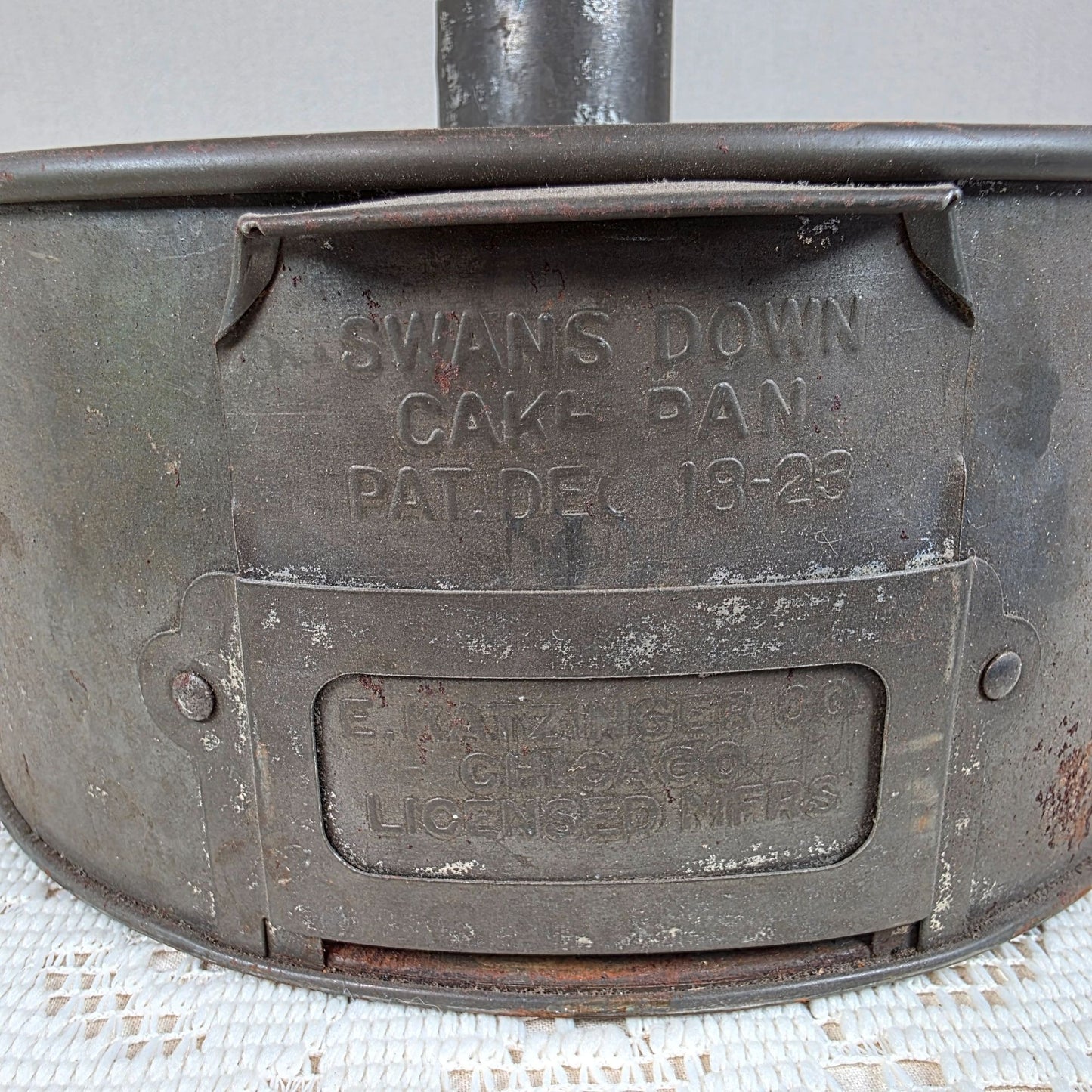 Antique Swans Down Cake Pan Angel Food Bundt Early 20th Century Farmhouse Primitive Kitchen Decor