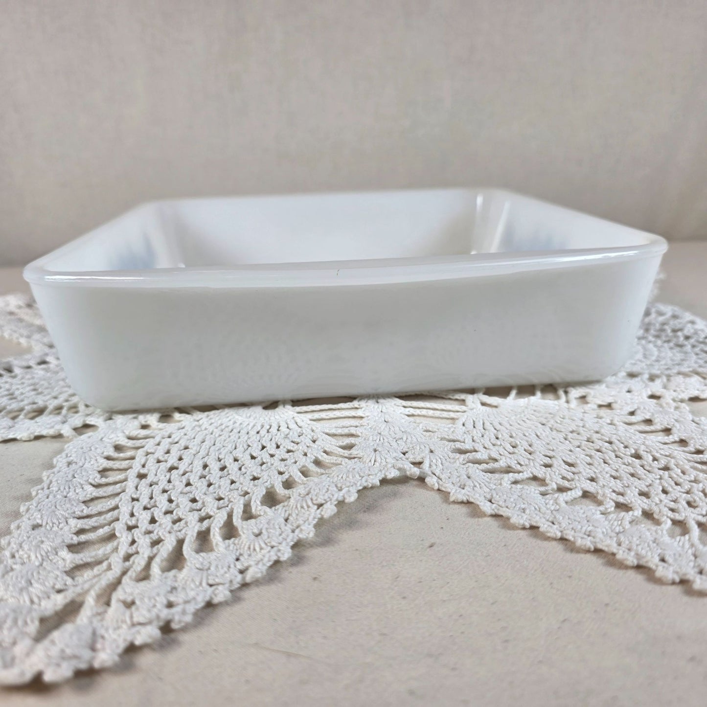 Fire King Coneflower Blue 8x8 Glass Casserole Dish Vintage Bakeware