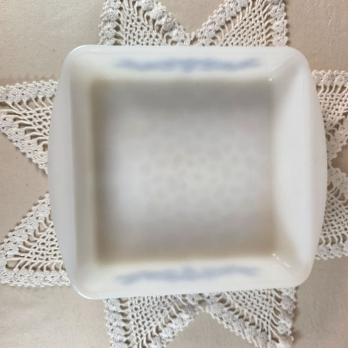 Fire King Coneflower Blue 8x8 Glass Casserole Dish Vintage Bakeware
