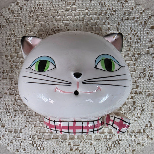 Vintage Holt Howard 1958 Cat String Holder & Scissor Rest - Ceramic Hand-Painted Japan