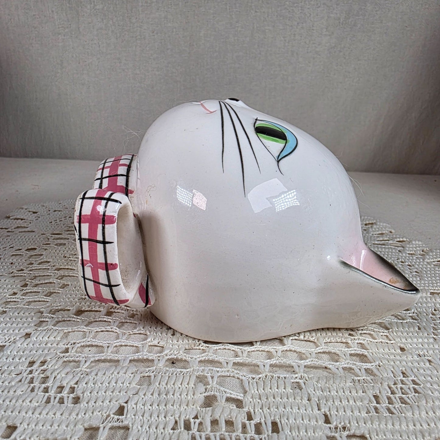 Vintage Holt Howard 1958 Cat String Holder & Scissor Rest - Ceramic Hand-Painted Japan