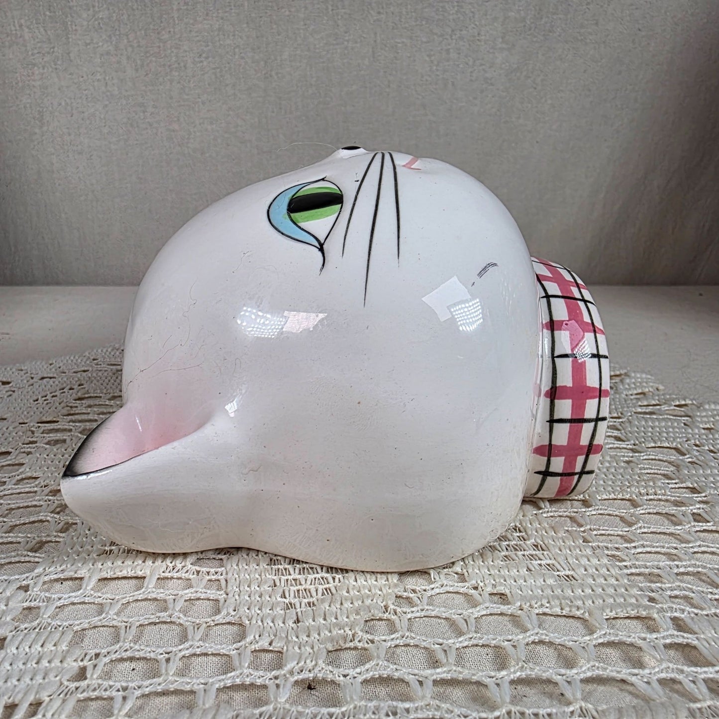 Vintage Holt Howard 1958 Cat String Holder & Scissor Rest - Ceramic Hand-Painted Japan