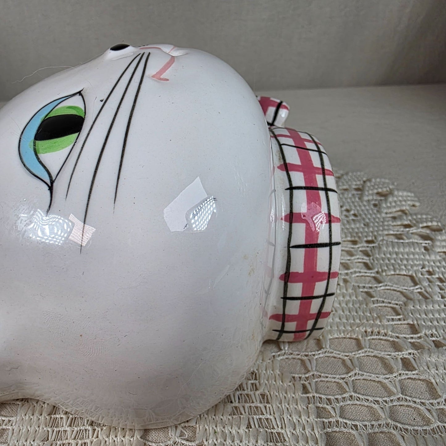Vintage Holt Howard 1958 Cat String Holder & Scissor Rest - Ceramic Hand-Painted Japan