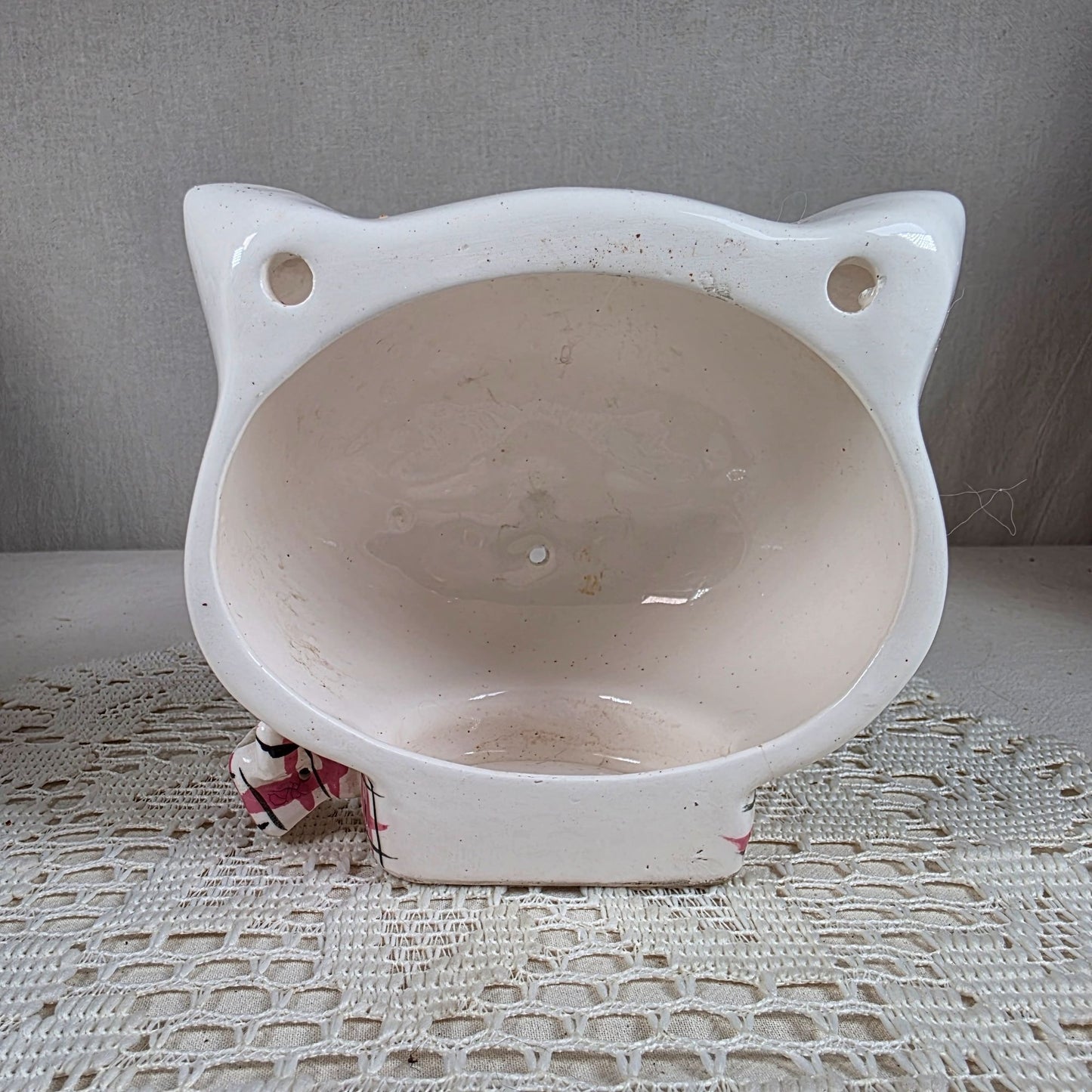 Vintage Holt Howard 1958 Cat String Holder & Scissor Rest - Ceramic Hand-Painted Japan