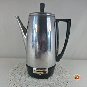 Vintage Toastmaster Electric Percolator Coffee Maker 9-Cup Stainless Steel With Black Accents Model M521
