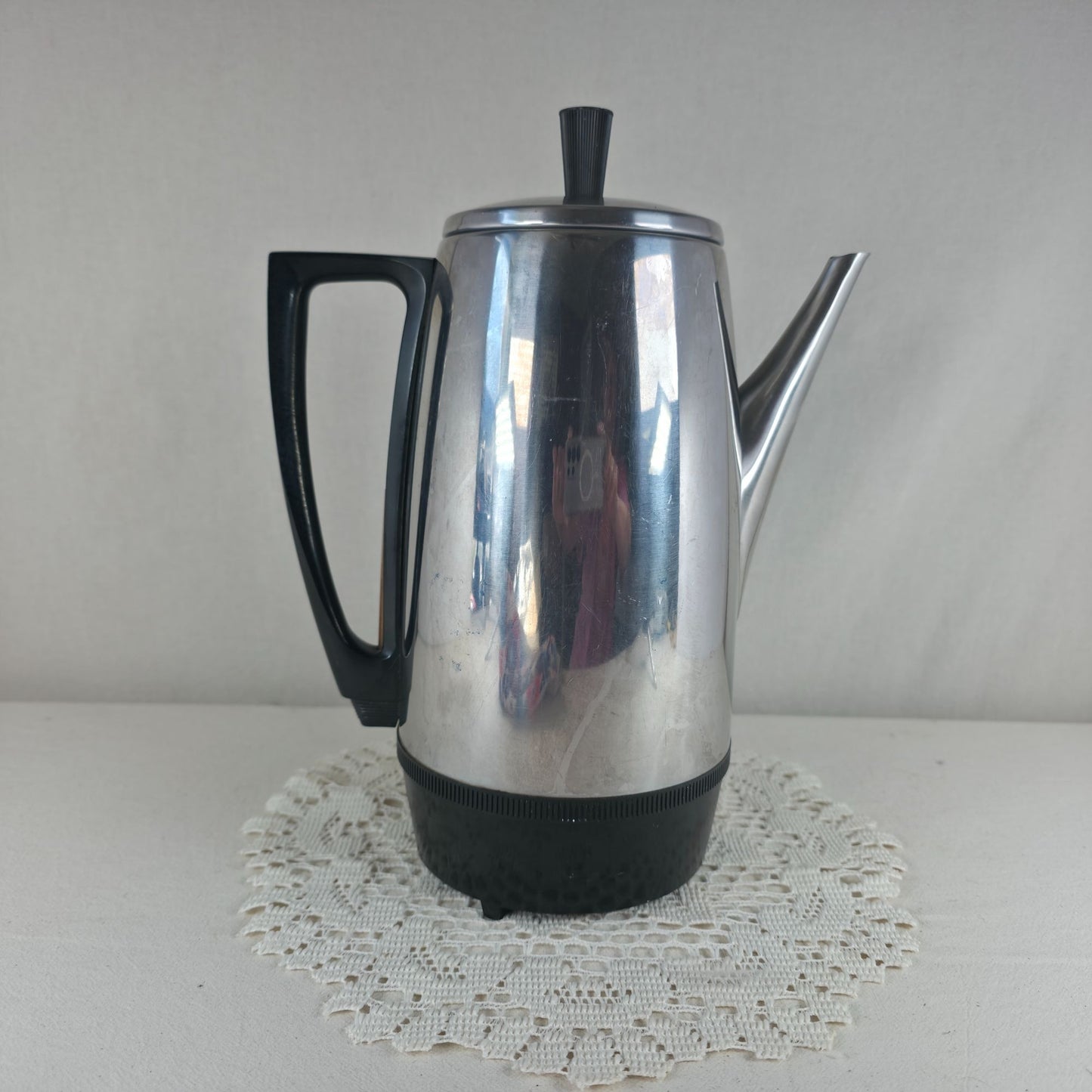 Vintage Toastmaster Electric Percolator Coffee Maker 9-Cup Stainless Steel With Black Accents Model M521