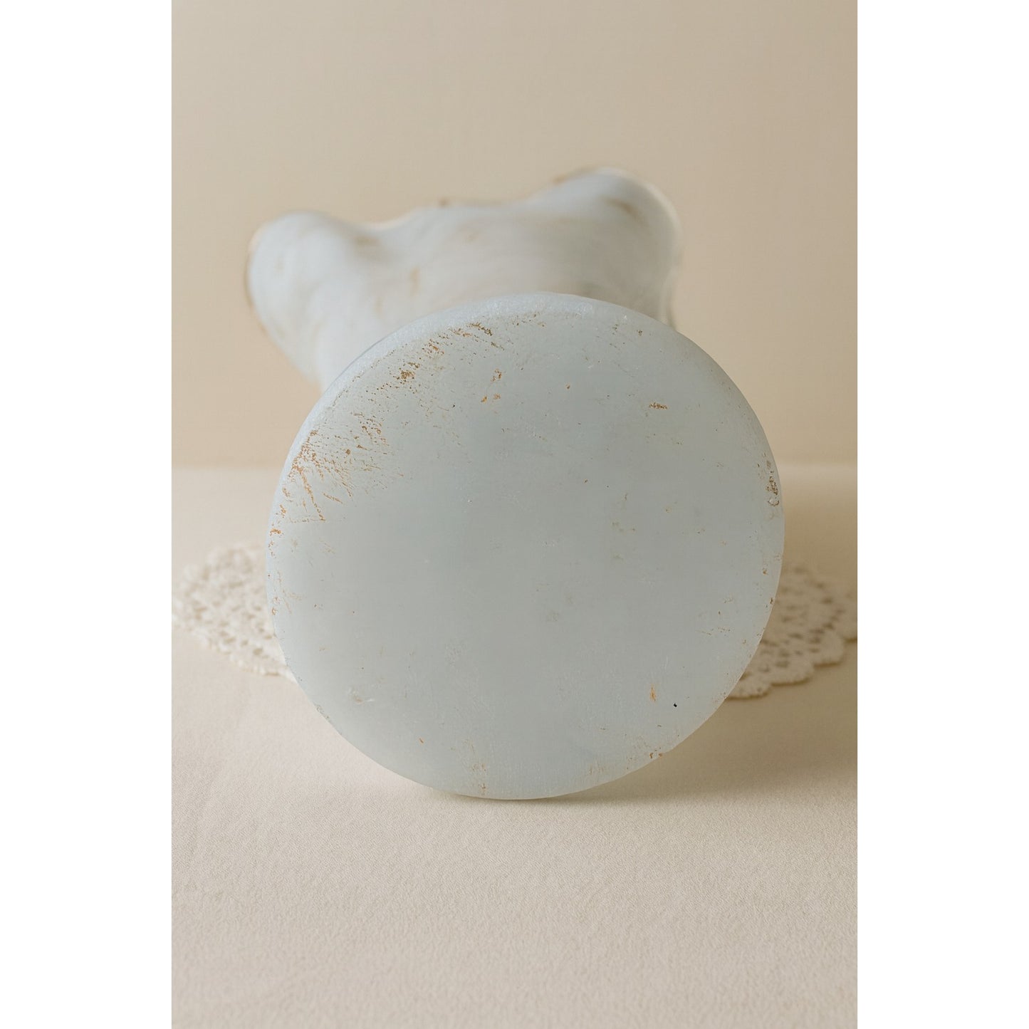 White & Copper Art Glass Swirl Vase (Murano Style)