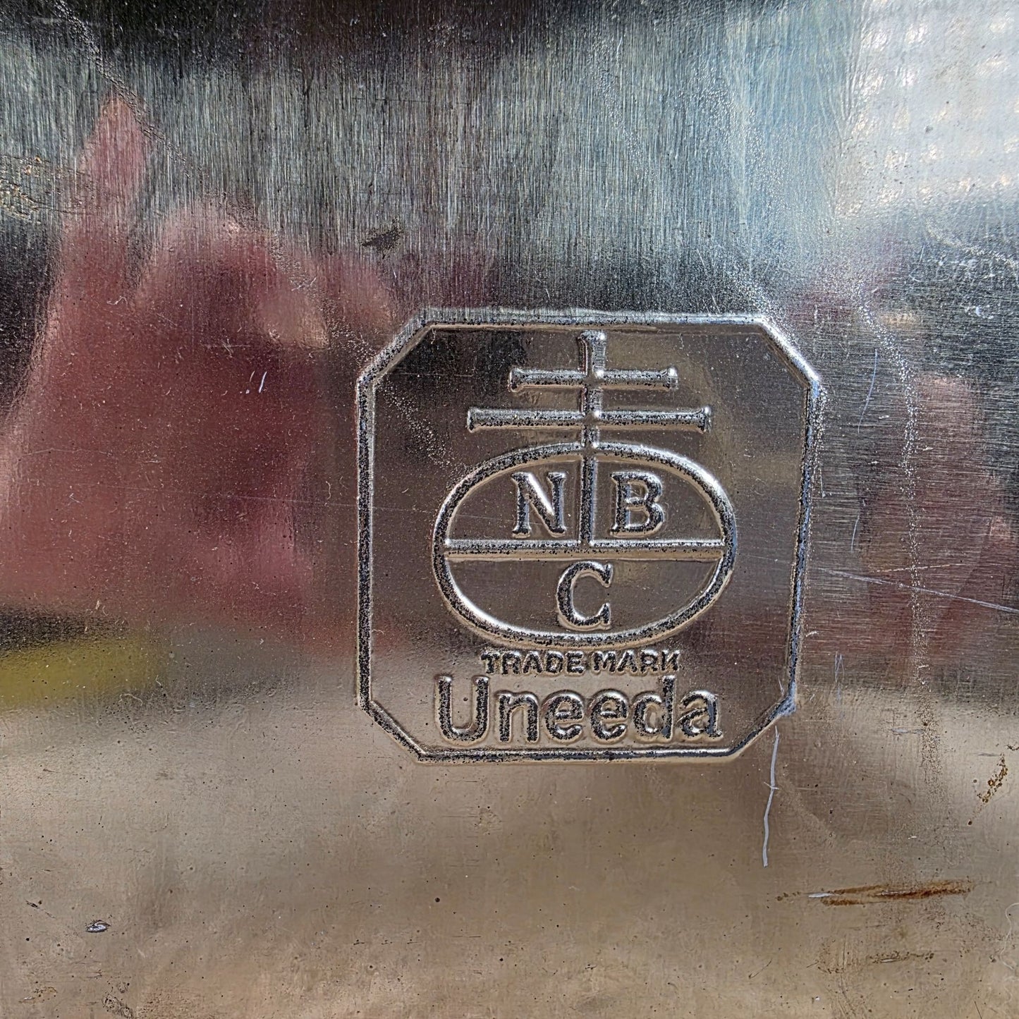 Vintage NBC Uneeda Biscuit Tin Box Country Landscape Scene National Biscuit Company Advertising
