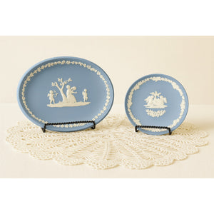 Pair of Wedgwood Jasperware Pieces — Oval Tray & Round Plate