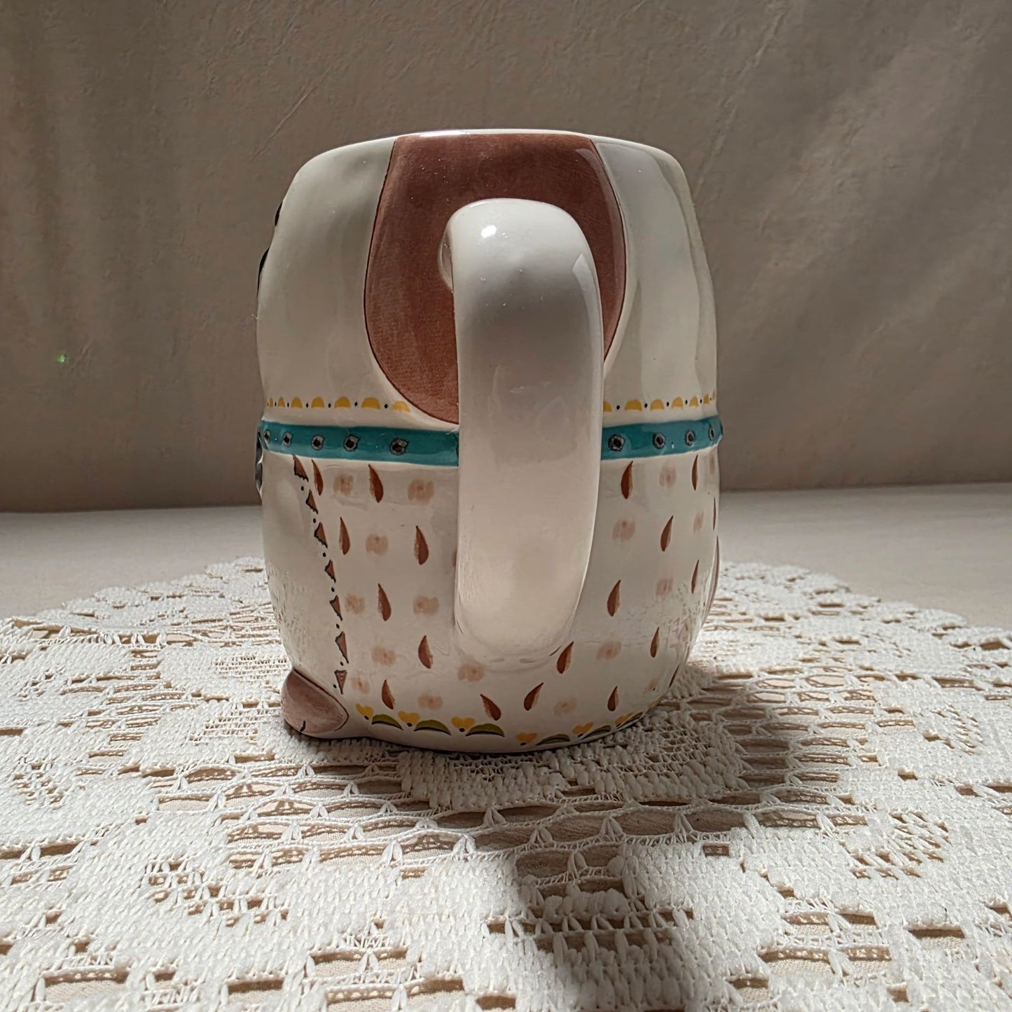 Dog-Themed Ceramic Mug With Handle & Embossed Details - "All You Need Is Love And A Dog" Design