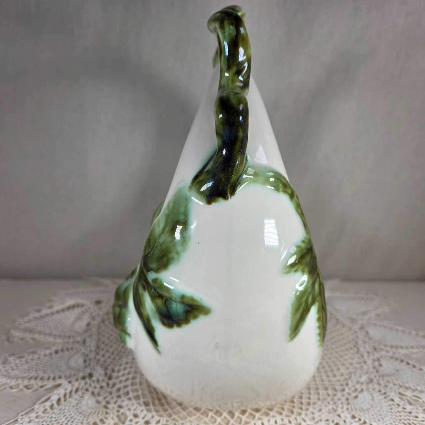 Hull Pottery Tokay Moon Basket Planter MCM Ceramic Grapevine Design 11" Tall
