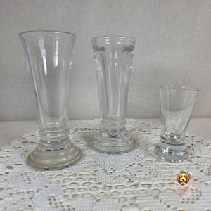 Vintage Set of 3 Footed Glass Dessert Cups/Sundae Glasses