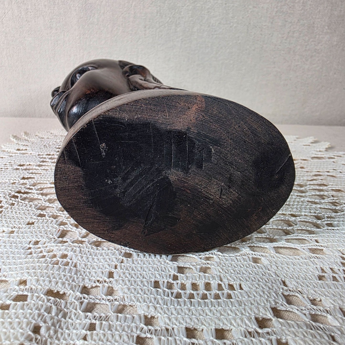 Authentic African Ebony Maasai Tribal Head Sculpture Handcrafted Wooden Art