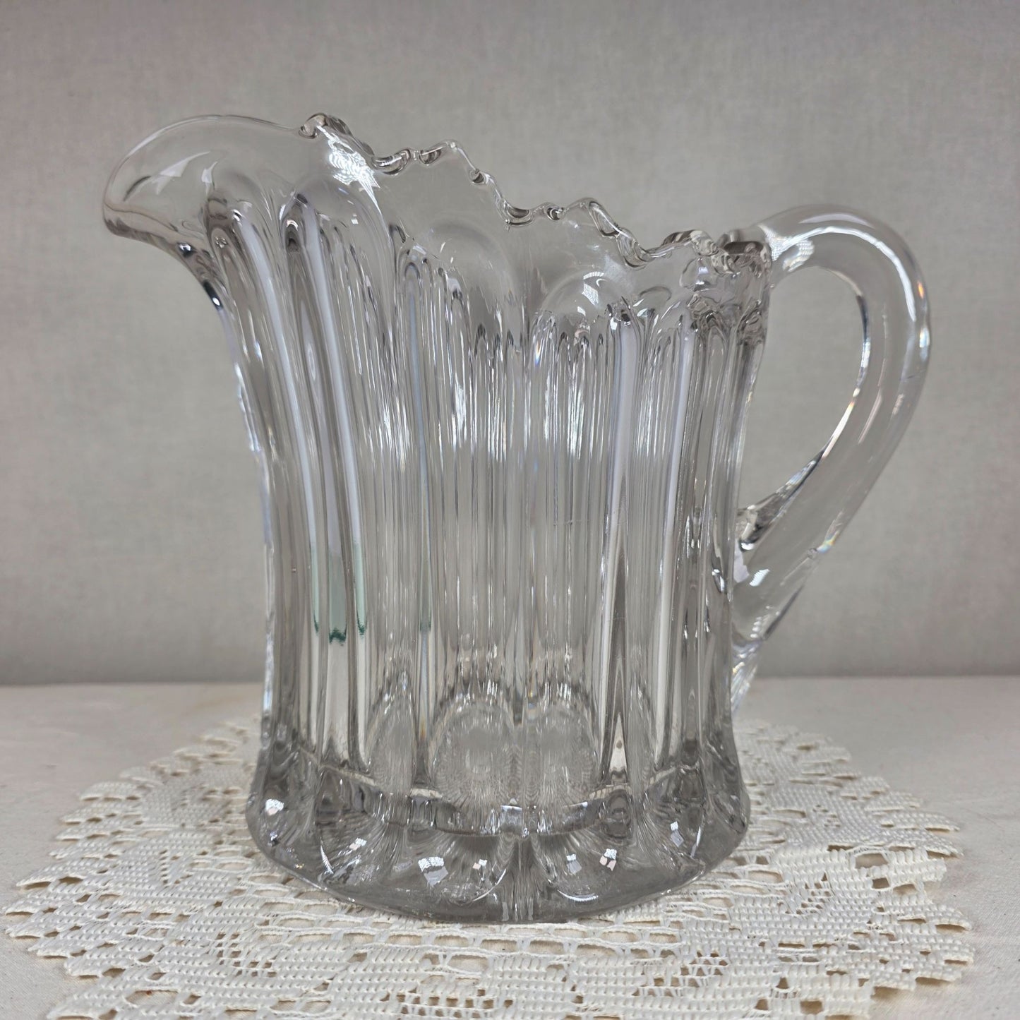 Vintage Fostoria Lucere No. 1515 Clear Glass Pitcher 1907-1915 8"