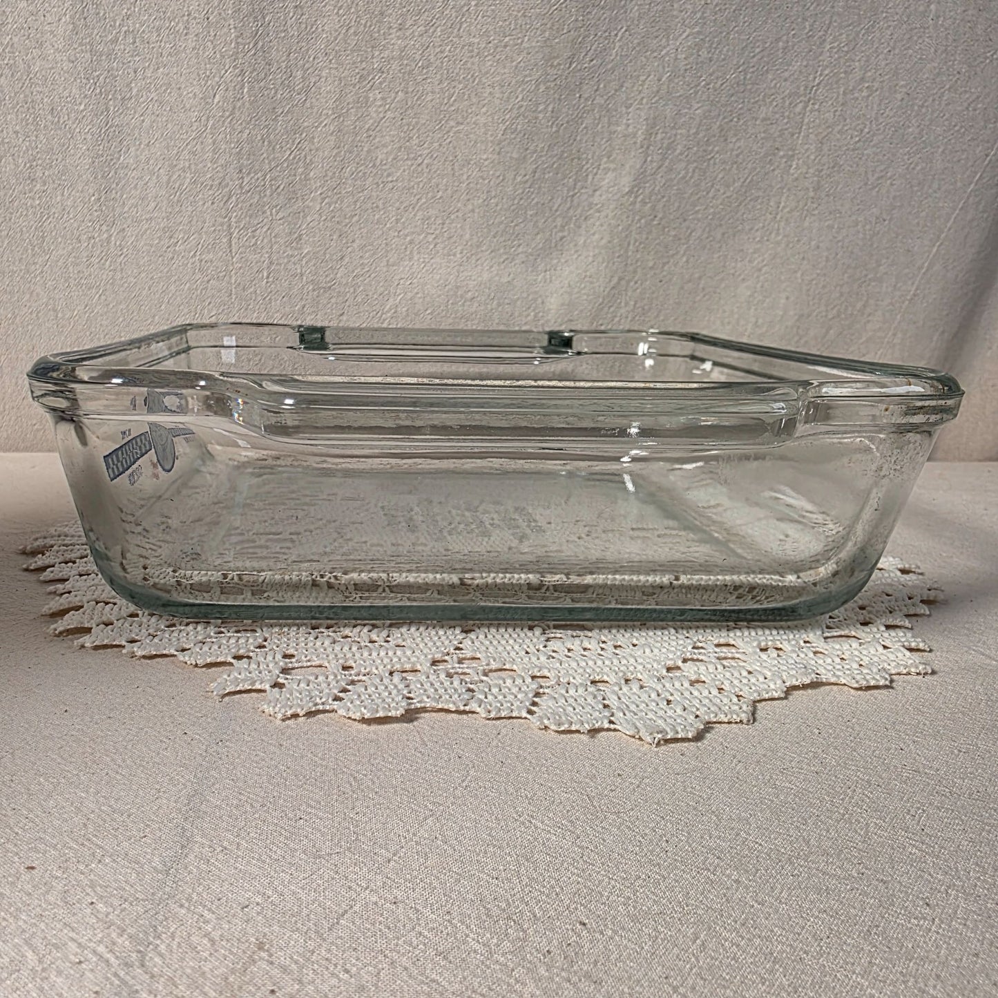 Vintage Anchor Hocking Pillsbury Doughboy 9"x9" Glass Square Baking Dish Ovenware