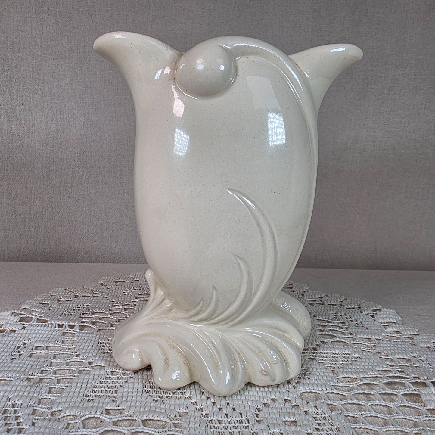 Vintage Royal Copley Vase Raised Pink Rose Design 6 inches