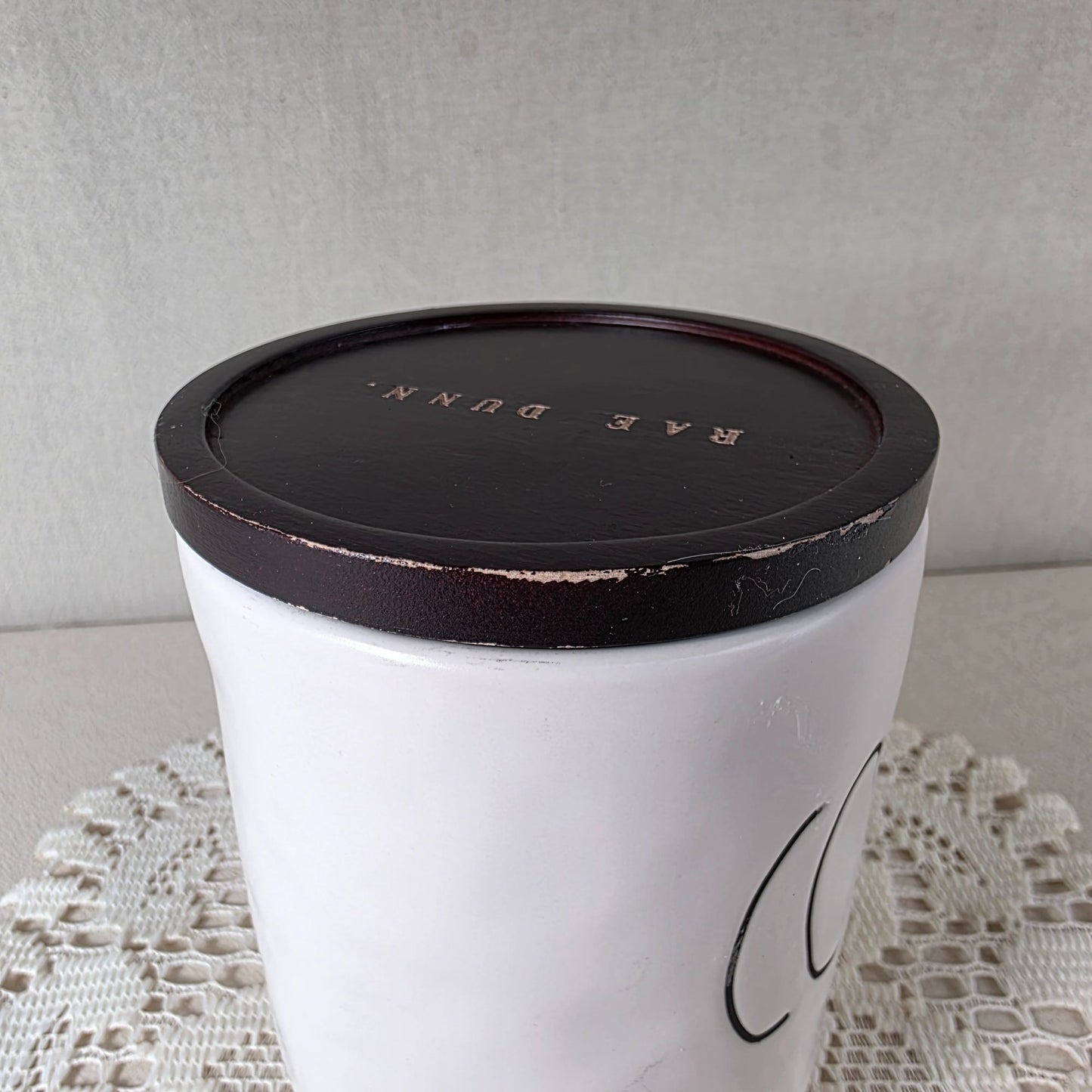 Rae Dunn Ceramic "Cozy" Mug With Black Lid 16 Oz Capacity White With Textured Finish For Hot & Cold Beverages