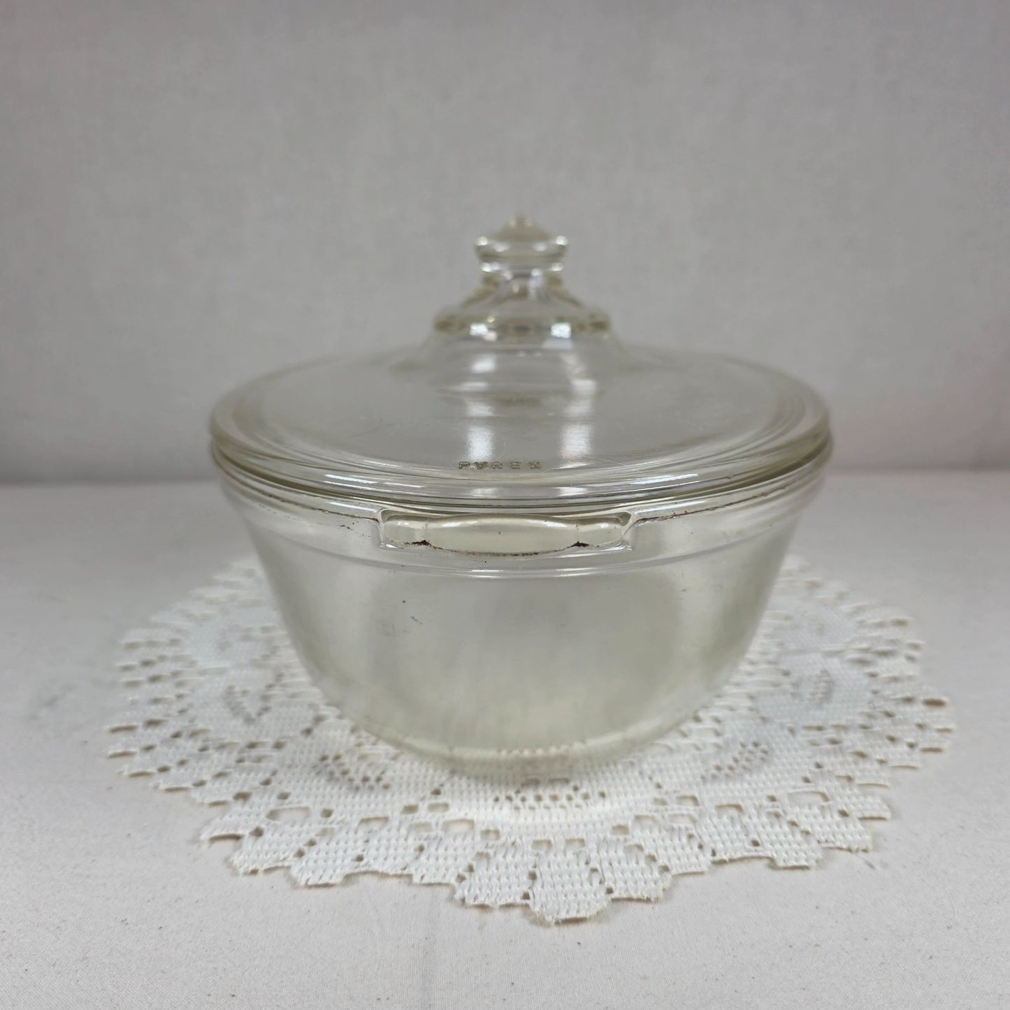Vintage Pyrex Clear Glass Oval Casserole Dish With Lid 10" X 8" Bakeware Collectible Kitchenware