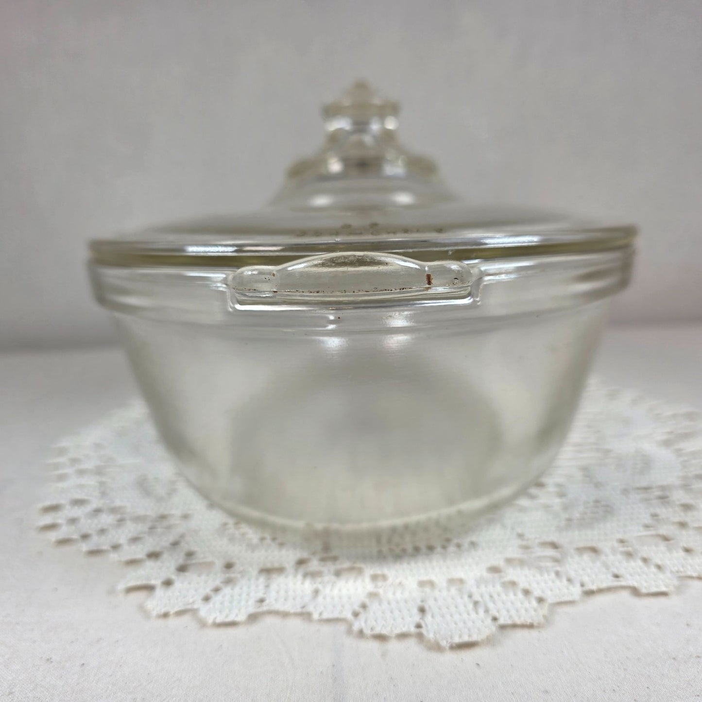 Vintage Pyrex Clear Glass Oval Casserole Dish With Lid 10" X 8" Bakeware Collectible Kitchenware