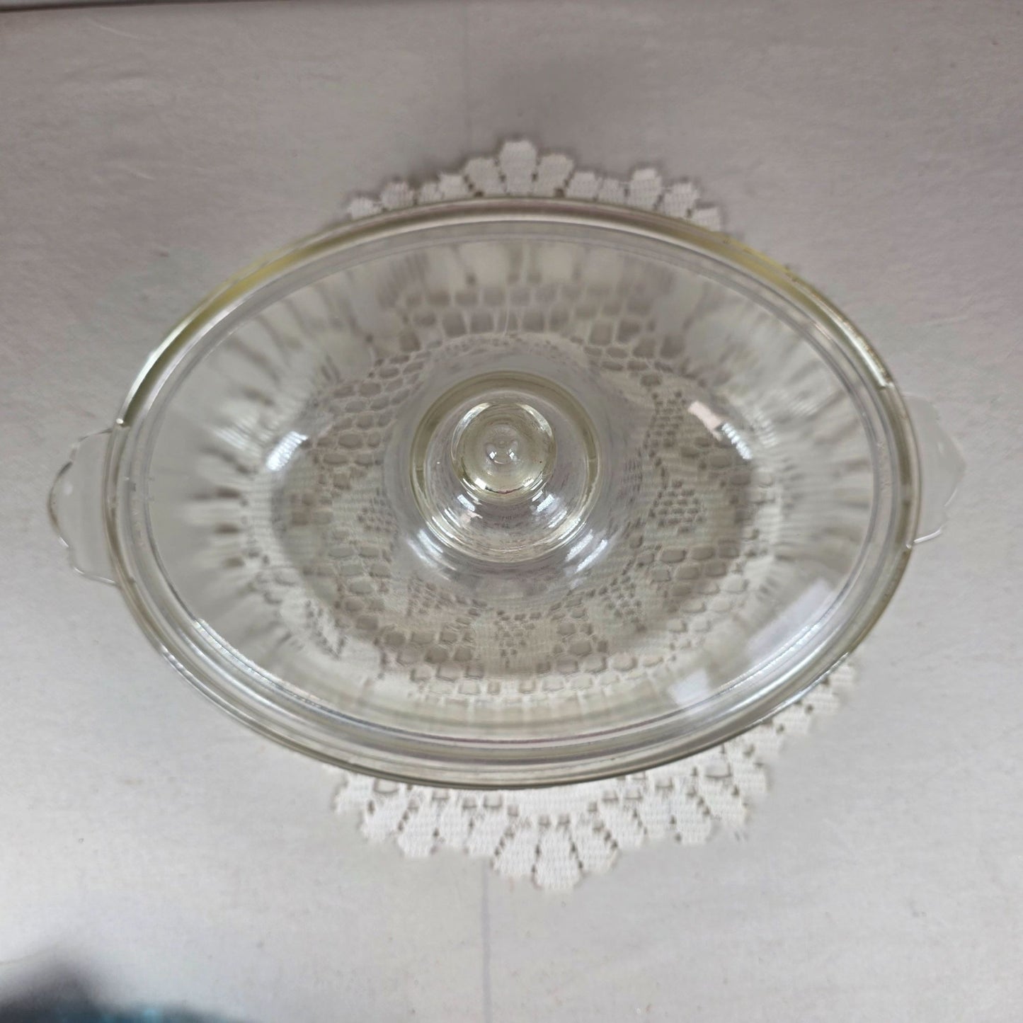 Vintage Pyrex Clear Glass Oval Casserole Dish With Lid 10" X 8" Bakeware Collectible Kitchenware