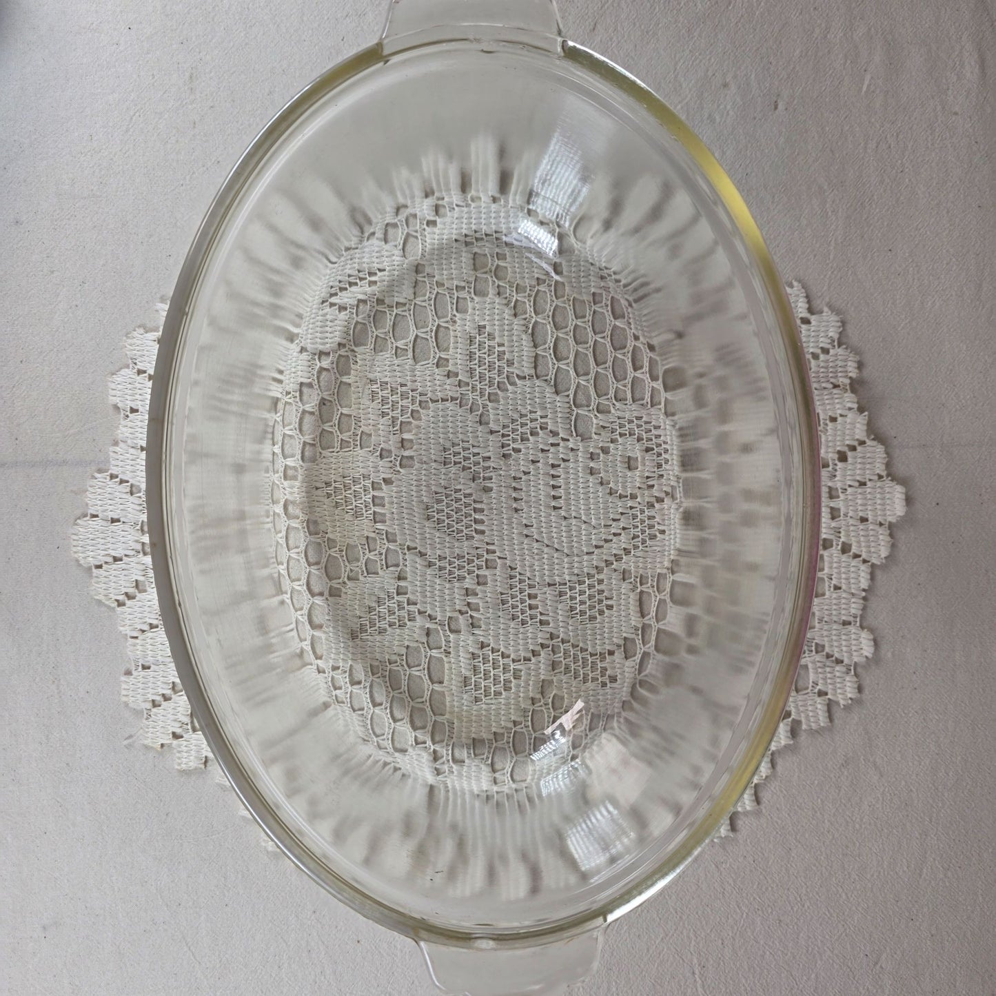 Vintage Pyrex Clear Glass Oval Casserole Dish With Lid 10" X 8" Bakeware Collectible Kitchenware