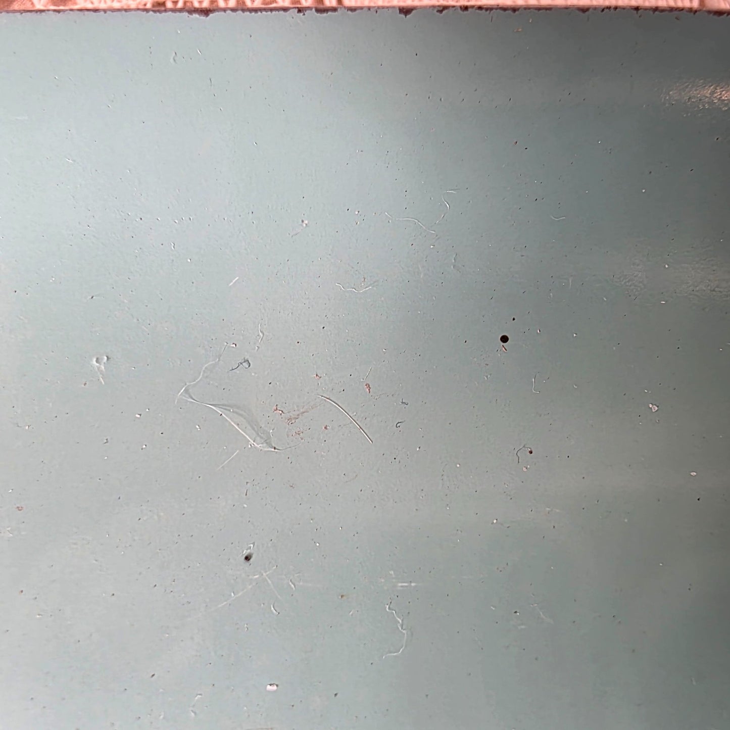 Vintage Turquoise Wheat Motif Enamel Serving Tray With Copper Handles