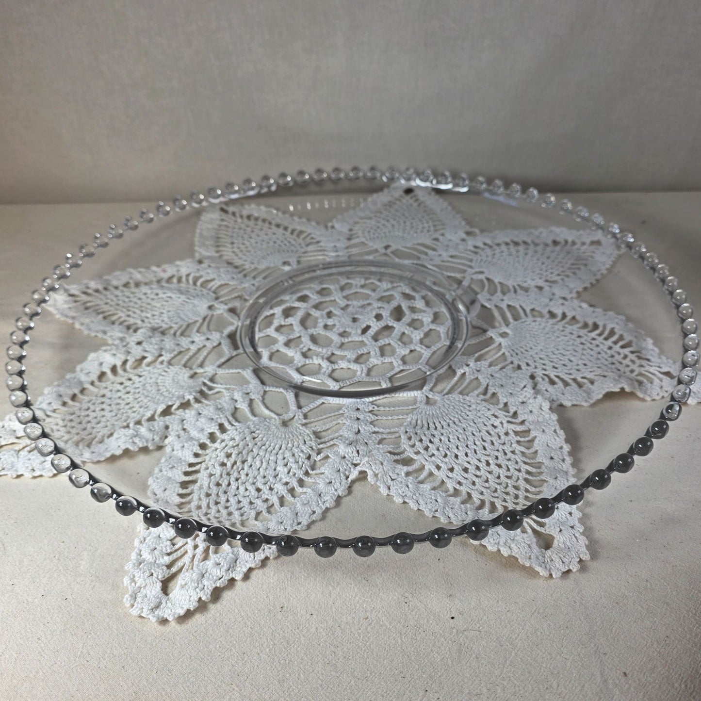Imperial Candlewick Clear Glass Punch Bowl Underplate 16 3/4" Replacement