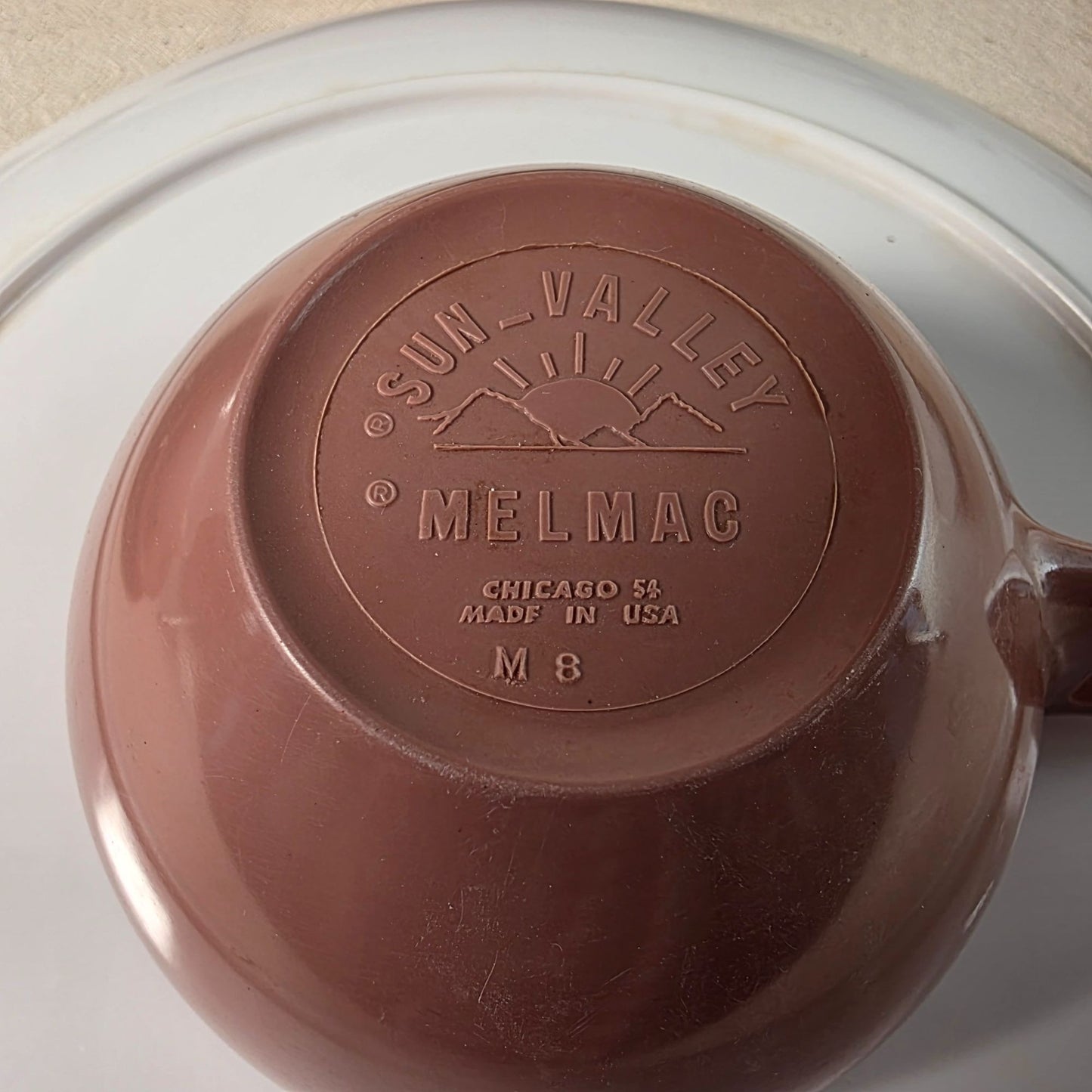Vintage Sun Valley Melmac 2 Place Settings Floral Brown Plates Cups Bowls Mid Century