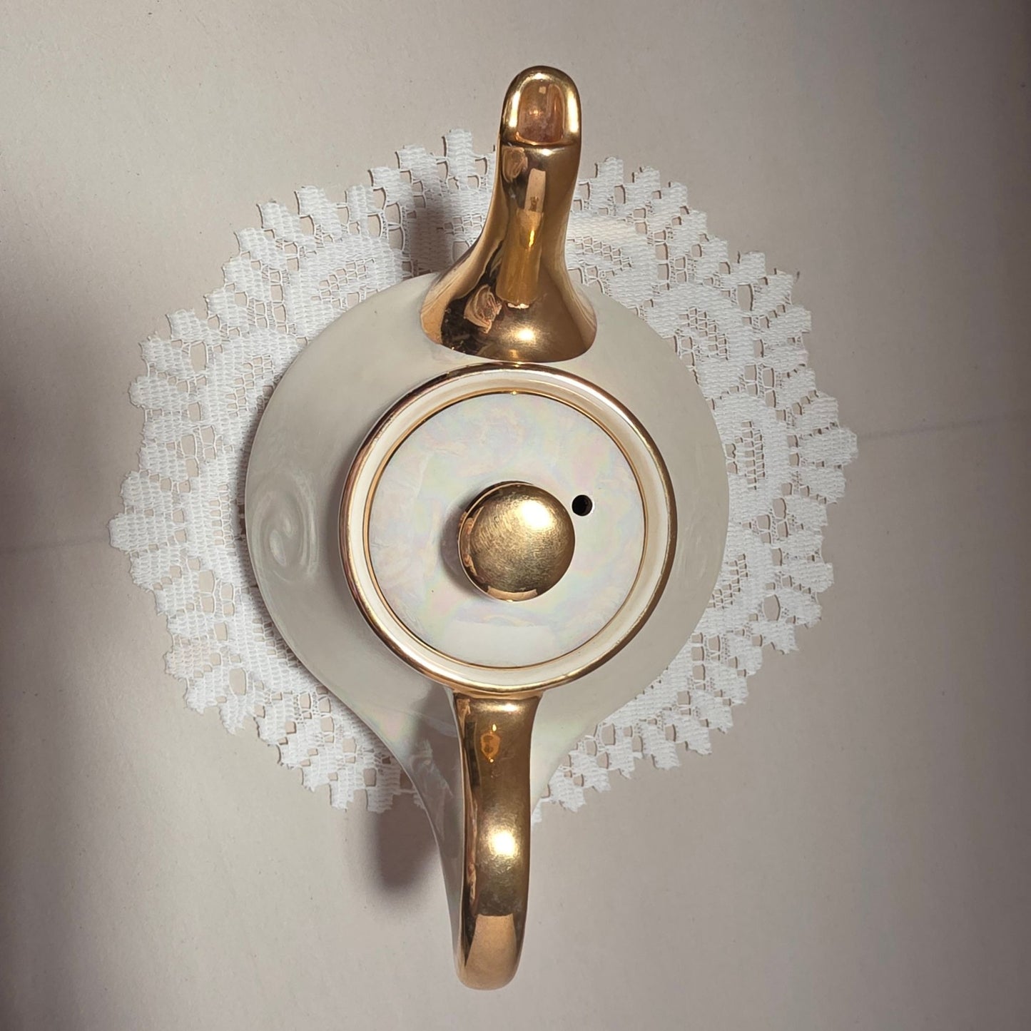 Vintage Fine China Tea Set With 22 K Gold Trim - Includes Teapot Creamer & Sugar Bowl