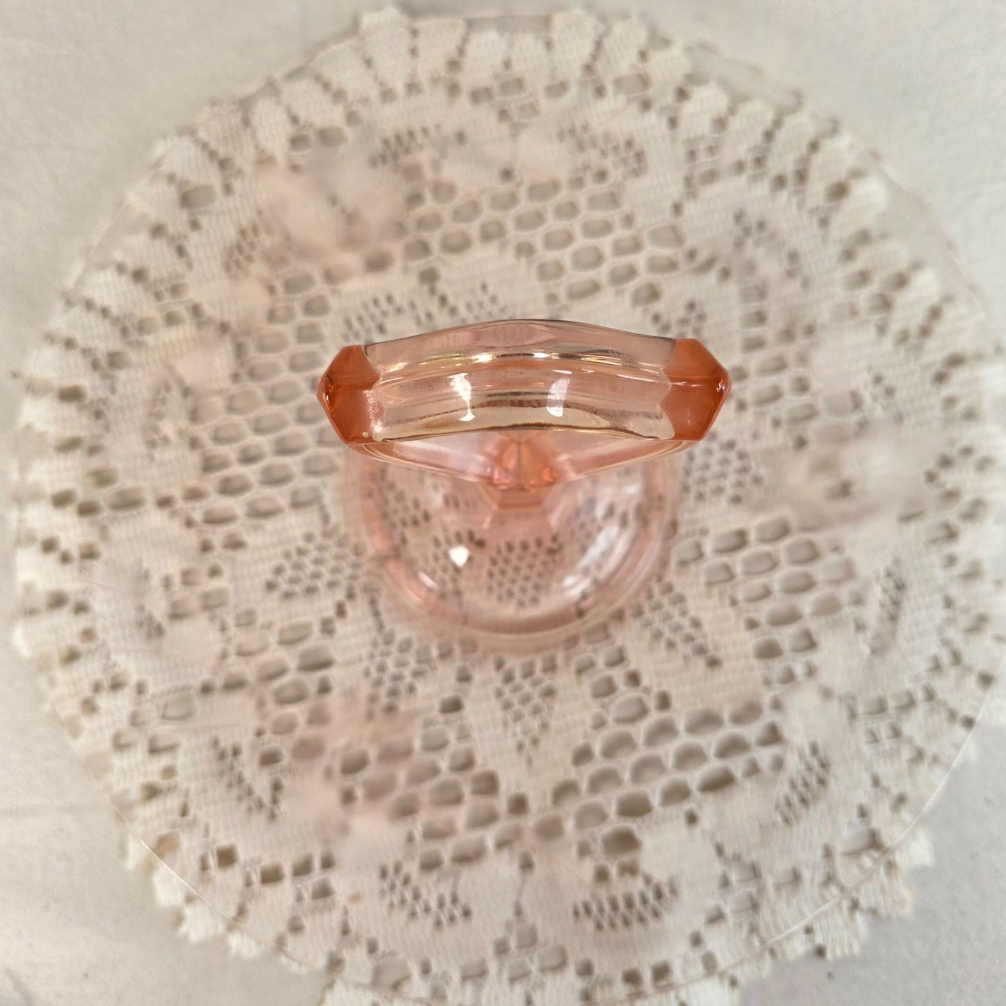 Vintage Pink Depression Glass Handled Tidbit Tray Etched Floral Sandwich Plate