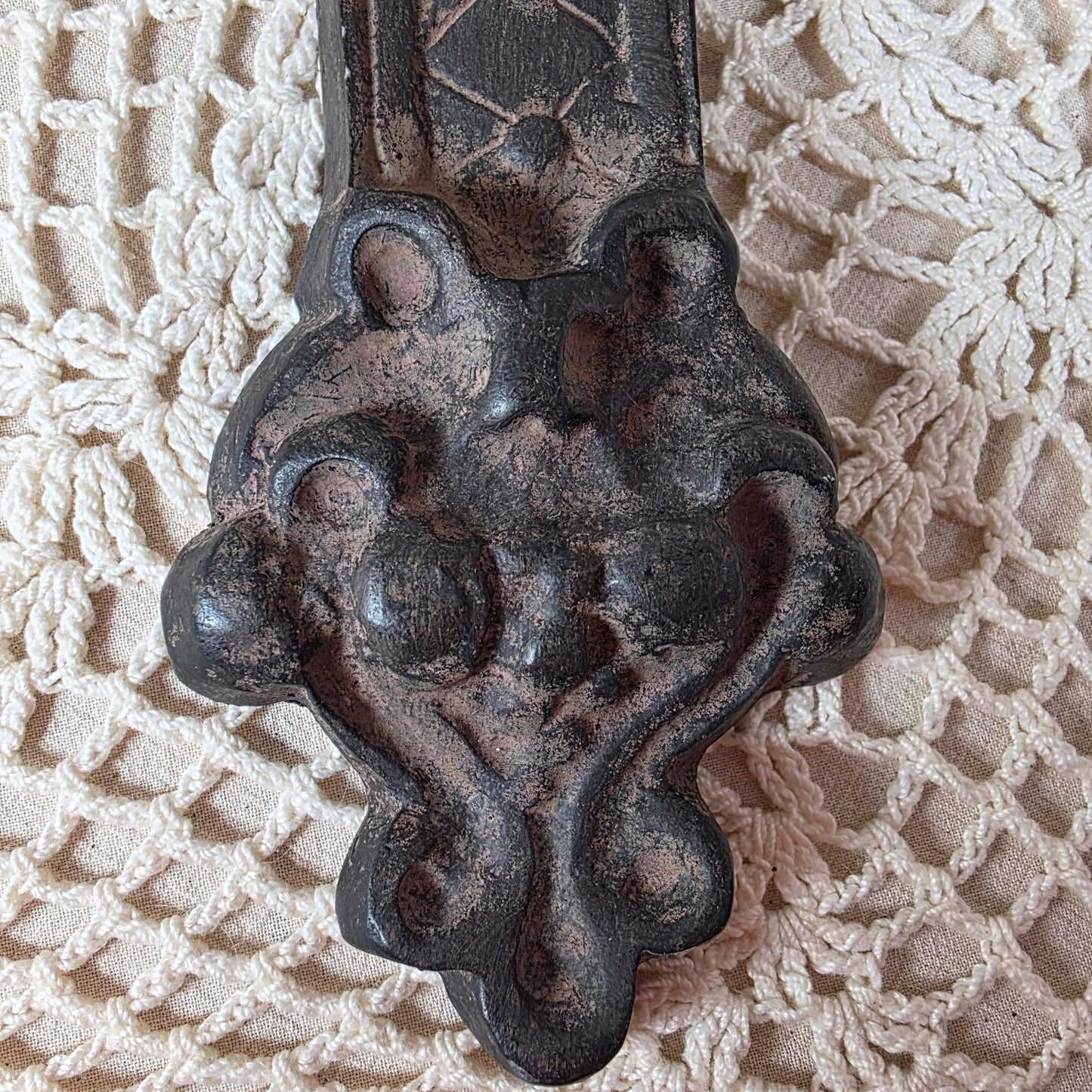Rustic Black Ornate Wall Cross Decor With Intricate Details & Distressed Finish