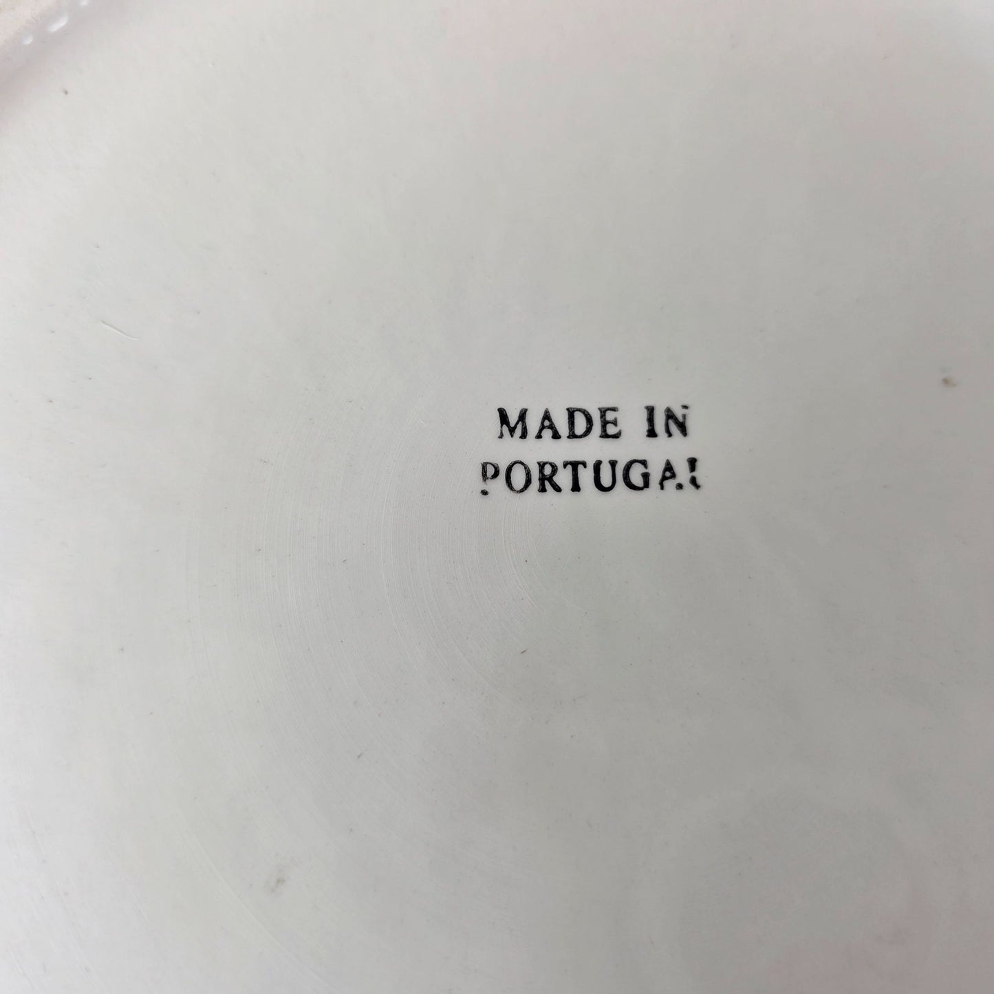 Large Vintage Portugal Ceramic Bowl With Hand-Painted Apples & Leaves - 13" Diameter