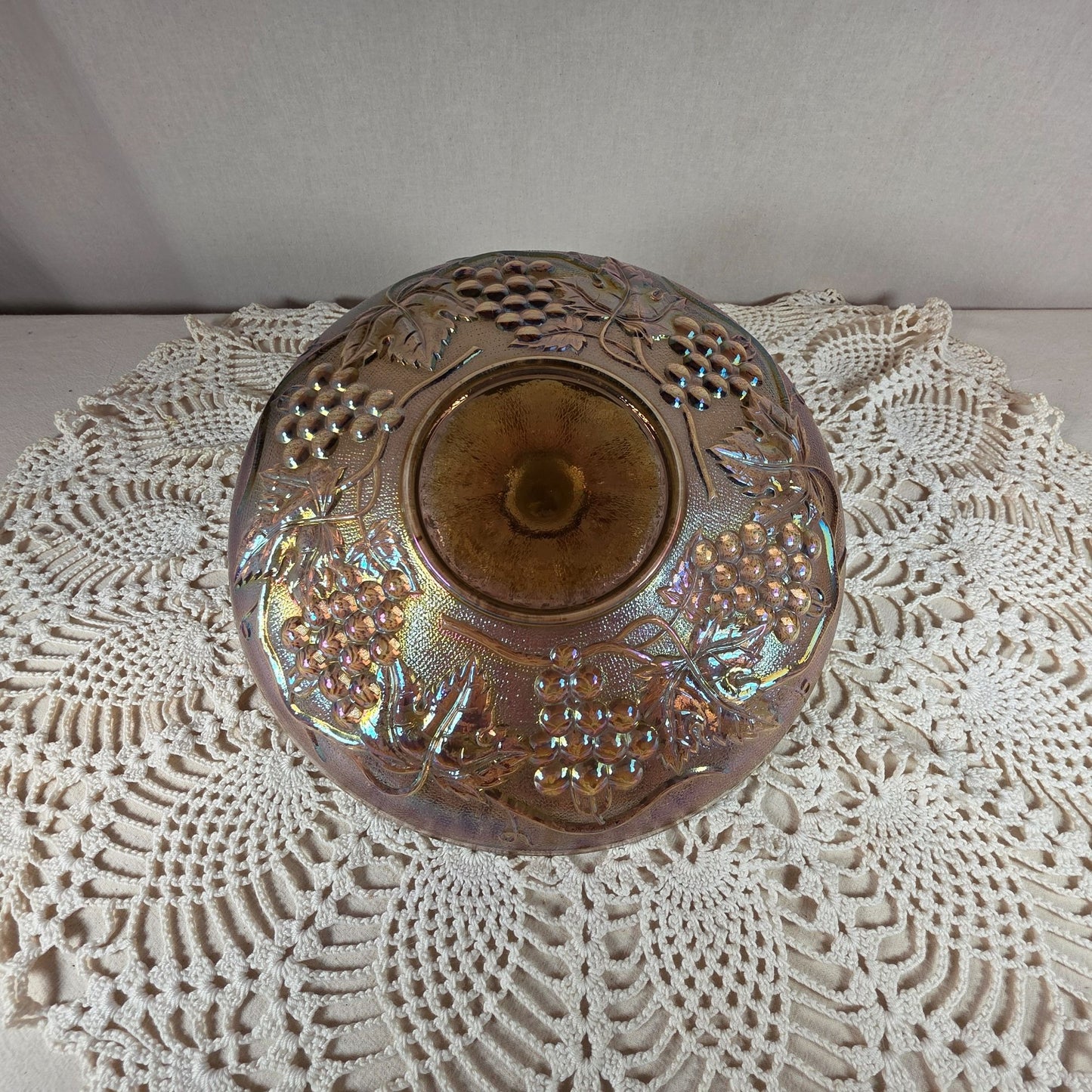 Vintage Imperial Glass Carnival Glass Center Handle Tray Iridescent "Imperial Grape" Pattern Collectible Elegant Serving Piece