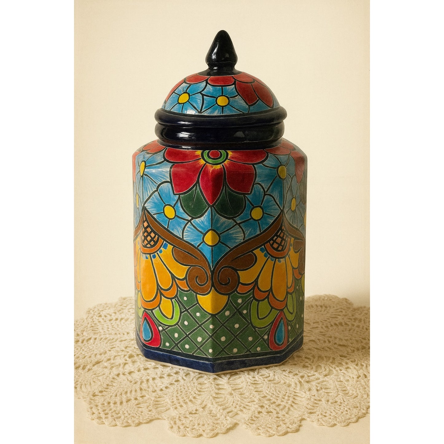 Talavera Pottery Canister Set – Hand-Painted – Made in Mexico
