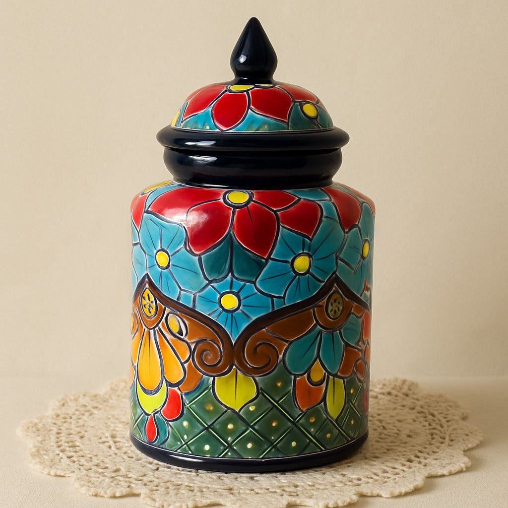 Talavera Pottery Canister Set – Hand-Painted – Made in Mexico