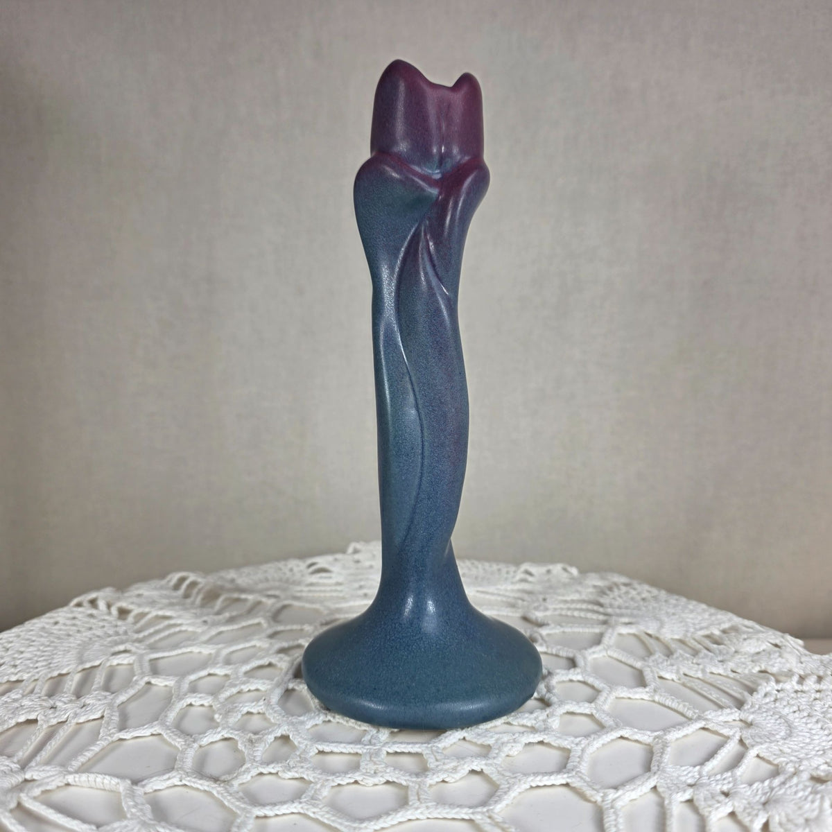 Van Briggle Art Pottery Bud Vase Blue Purple Matte Glaze Colorado Springs