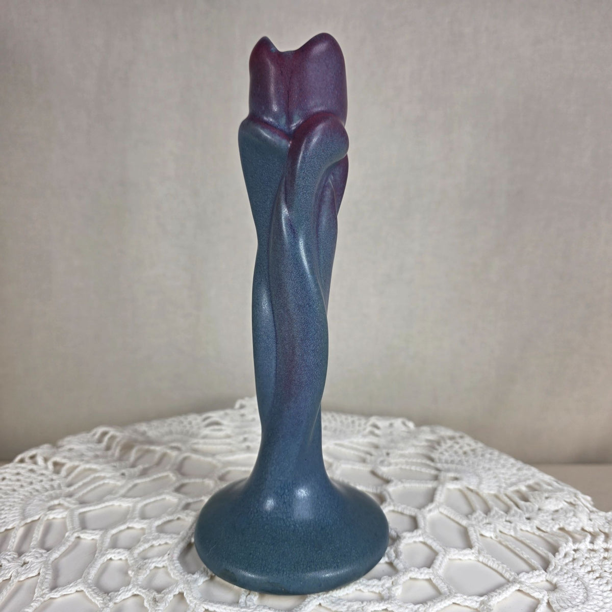 Van Briggle Art Pottery Bud Vase Blue Purple Matte Glaze Colorado Springs
