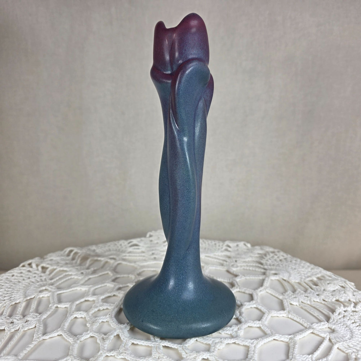 Van Briggle Art Pottery Bud Vase Blue Purple Matte Glaze Colorado Springs