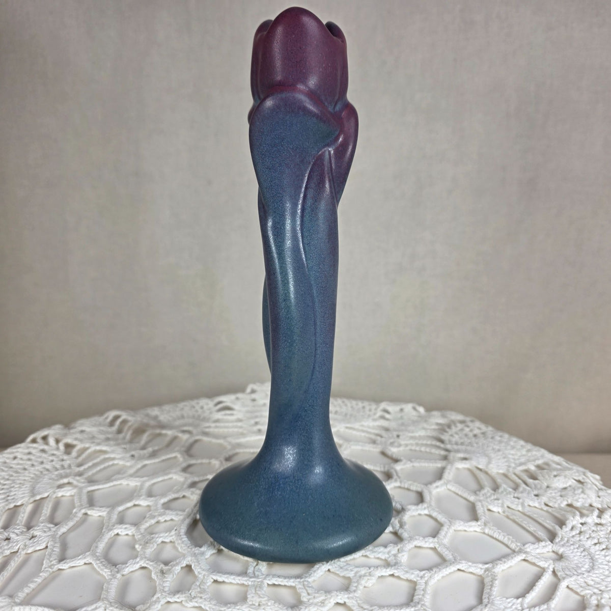 Van Briggle Art Pottery Bud Vase Blue Purple Matte Glaze Colorado Springs