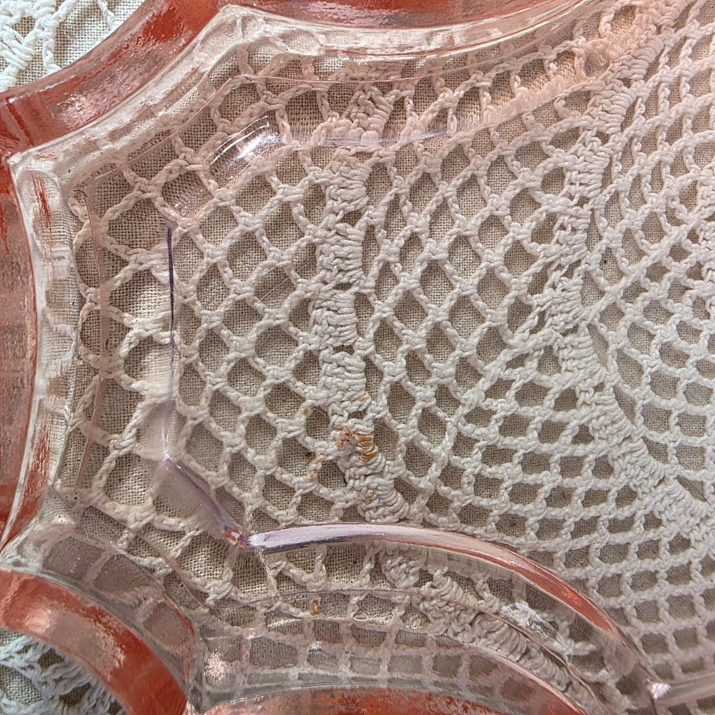 Vintage Pink Depression Glass Creamer Sugar Set With Matching Tray Elegant Serving Set